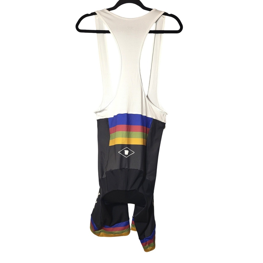 Voler Onyx Mens 2XL Cycling Bib Shorts Black Multi Stripe Skull Made in USA